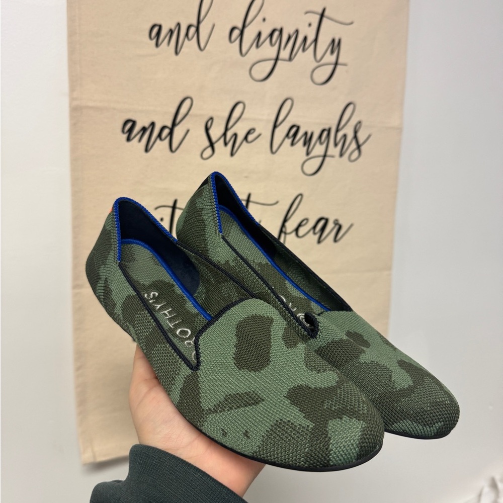 Army green Rothy flats